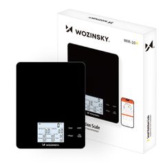 Wozinsky WIK-10 Smart Kitchen Scale with Digital Display, Bluetooth App - Black