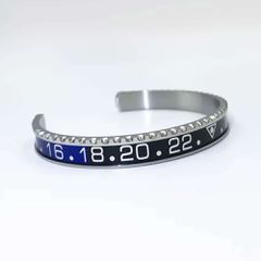 Μπλε μαύρο αντρικό bracelet βραχιόλι ατσάλινο