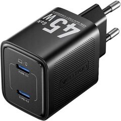 Vention 45W PD - GaN technology charger, 2x USB-C (black)