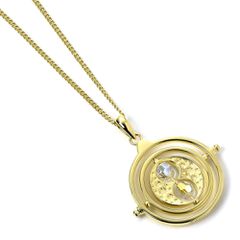 Harry Potter Time Turner sterling silver gold plated necklace