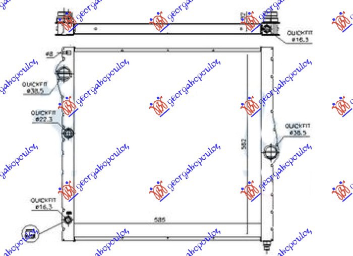 ΨΥΓΕΙΟ 4.4 (50i) ΒΕΝΖΙΝΗ - 3.0 (50d) ΠΕΤΡΕΛΑΙΟ (585x580x32) (ΟΛΟ ΑΛΟΥΜΙΝΙΟ) (MAHLE BEHR) — BMW X5 2007-2010