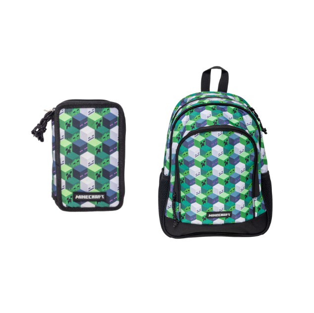Minecraft – Filled Double Decker + Medium Backpack 35x26x18 cm (bundle) / Toys