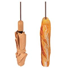 Kikkerland - Baguette Umbrella - Tan - 5.75 cm x 30.5 cm closed, 34 x 18.5 x 17 cm opened / Luggage and Travel Gear