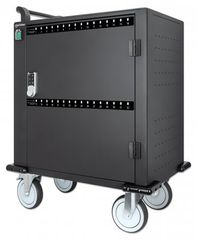 Manhattan iPad to 13", MacBook Air to 13" & Chromebook to 14" 32-bay Charging Trolley/Cart via USB-C, Also other tablets/smartphones (with device to USB-C cable), Bays 330x22x235mm, Device charging ca