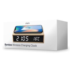 Mikamax - Bamboo Wireless Charger Clock / Gadgets-thumb-1