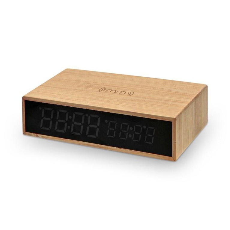 Mikamax - Bamboo Wireless Charger Clock / Gadgets