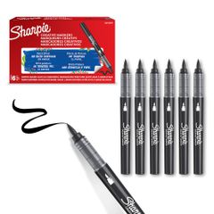 Sharpie - Creative Marker Acrylic Paint Pens - Brush Tip Water-Based Paint Markers - Black - 6 Count (2218069) / Toys