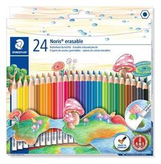 Staedtler - Noris erasable colour pencils with eraser – 24 pcs (144 50NC24) / Toys