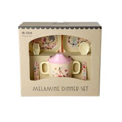 Rice - Melamine Baby Dinner Set - Fun Fair Print - Pink / Baby and Children