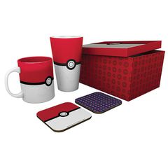 POKEMON Pack Glass + Mug + 2 Coasters - Pokéball - XXL / Fan Shop and Merchandise