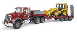 Bruder - Brother MACK granite truck with low-loader and JCB 4CX backhoe loader (02813) / Toys