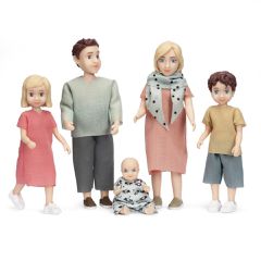 Lundby - Family Mom, Dad, 2 Children & 1 Baby (18036) / Toys