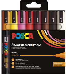 Posca - PC5M - Medium Tip Pen - Warm colors, 8 pc (401670) / Toys