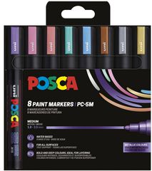 Posca - Medium Tip Pen - Metallic colors, 8 pc (401668) / Toys