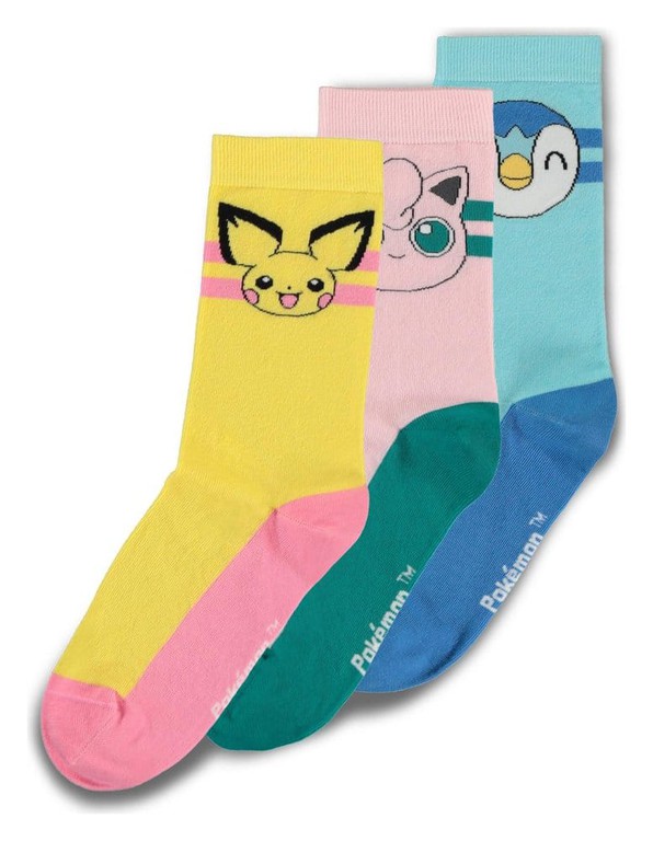 Pokémon Socks 3-Pack Crew 35-38