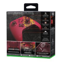 PowerA - Advantage Wired Controller - Red Blaze / Xbox Series X-thumb-1