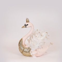 ΒΕΛΟΥΔΙΝΟΣ ΚΥΚΝΟΣ, ΡΟΖ ΜΕ ΧΡΥΣΟ GLITTER, 27x22x28cm