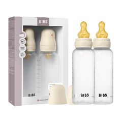 BIBS - Baby Bottle Round Latex 2 Pack Medium Flow - Ivory - 270 ml / Baby and Children