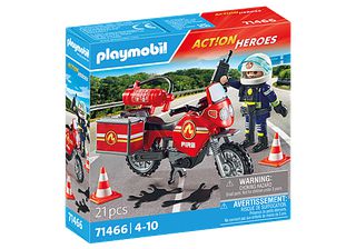 PLAYMOBIL - Fire Motorcycle & Oil Spill Incident (71466) / Toys