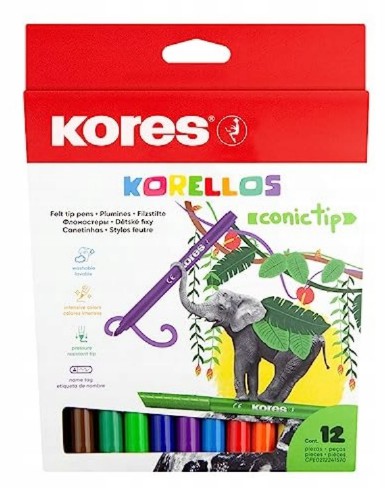 Kores – Conical Tip Markers – 12 Pack (729043)