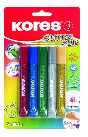 Kores – Basic Glitter Glue – 5 Pack (775000)