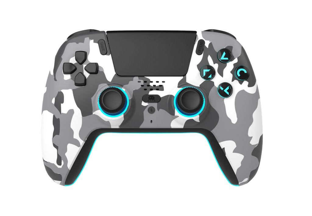 Freaks And Geeks - Wireless Bluetooth Controller for PS5- LED - White Camo / PlayStation 5