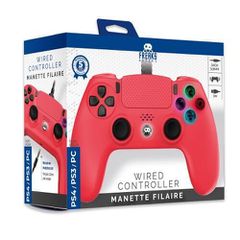 Freaks And Geeks - Wired Controller for PS4 with 3M Cable - Red / PlayStation 5