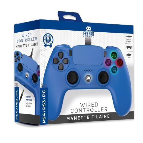 Freaks And Geeks - Wired Controller for PS4 with 3M Cable - Blue / PlayStation 5