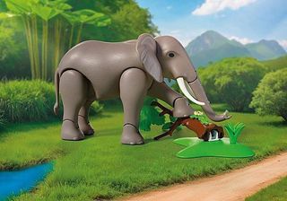 PLAYMOBIL - Elephant with Zookeeper (72068)-thumb-3