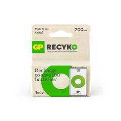 GP - ReCyko Rechargeable 9V-battery, 200 mAh (1-pack) / Electronics