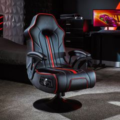 X-Rocker - Torque 2.1 Stereo Audio Gaming Chair with Vibration - BLACK/RED / Computers