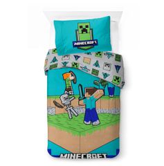 Bed Linen - Adult Size 140 x 200 cm - Minecraft The fight is on (1029658) / Baby and Children