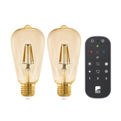 EGLO - Set of 2x E27 ST64 Amber Smart Bulbs - Zigbee & Bluetooth / Electronics