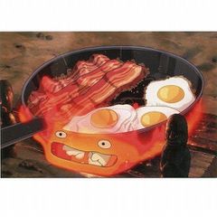 Howl´s Moving Castle Postcards Calcifer bacon & egg-thumb-0