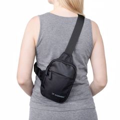 Mini saszetka na ramię Wozinsky WMS-W1 wodoodporna dwukomorowa na telefon unisex - czarna