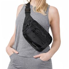Szaszetka biodrowa Wozinsky WSB-W1 na ramię unisex regulowany pasek wodoodporna - czarna