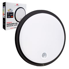 Maclean LED lamp with motion sensor, PIR sensor, black, 10W, IP65, 1000lm, neutral color, MCE525 B