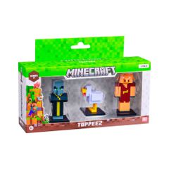 Minecraft - 3D 6 cm Figure 3 pack S2 - Evoker, Chicken and Piglin / Toys