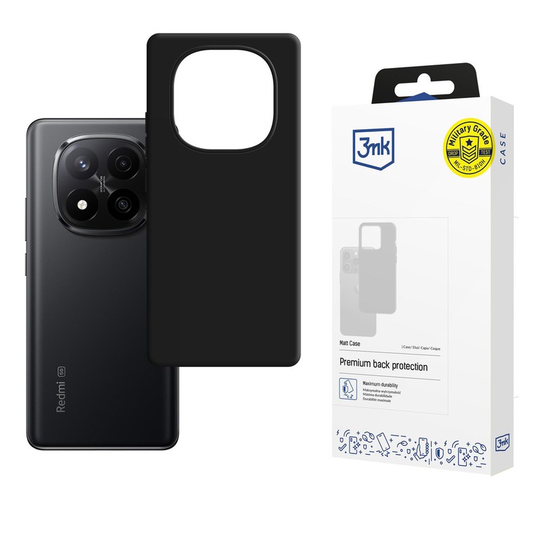3mk Matt Case for Xiaomi Redmi Note 15 Pro - black