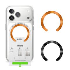 Tech-Protect MMP-210 MagSafe 2-Pack Magnetic Ring - Orange / Black-thumb-0