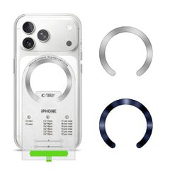 Tech-Protect MMP-210 MagSafe 2-Pack Magnetic Ring - Silver / Navy Blue-thumb-0