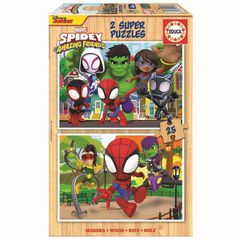 Educa - 2x25 Spidey & His Amazing Friends Wood Puzzles (80-19289) / Toys