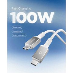 Spigen Essential EB10015CC USB-C / USB-C 100W 150cm Cable - White-thumb-2