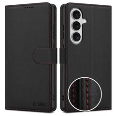 Tech-Protect Wallet Case for Samsung Galaxy S26 - Black and Red