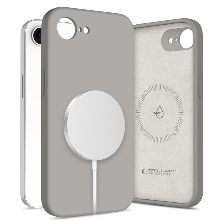 Tech-Protect Silicone MagSafe Case for iPhone 16E / 17E - Gray