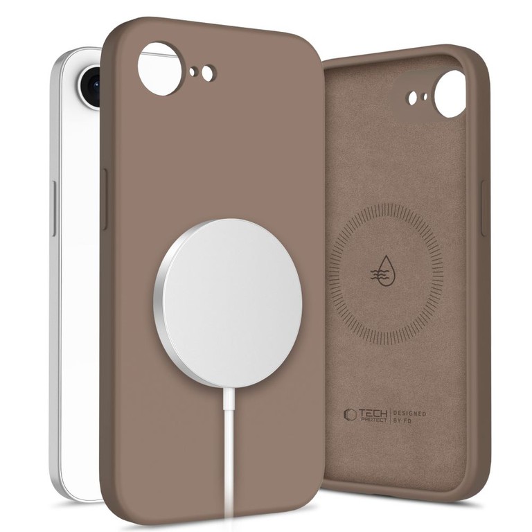 Tech-Protect Silicone MagSafe Case for iPhone 16E / 17E - Brown