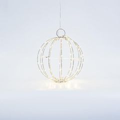 ΑΣΗΜΙ ΜΕΤΑΛΛΙΚΗ ΜΠΑΛΑ ΦΩΤΙΖΟΜΕΝΗ 20cm, 96 MINI LED, ΣΤΑΘΕΡΟΣ ΜΕΤΑΣΧΗΜΑΤΙΣΤΗΣ, ΑΣΗΜΙ ΧΑΛΚΙΝΟ ΚΑΛΩΔΙΟ, ΘΕΡΜΟ ΛΕΥΚΟ LED, ΠΡΟΕΚΤΑΣΗ ΠΑΡΟΧΗΣ 3m, IP44