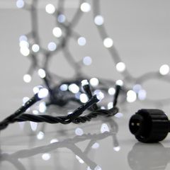 ΣΕΙΡΑ, 100 LED 3mm, 31V ΜΕΤΑΣΧΗΜΑΤΙΣΤΗ, 4 ΕΠΕΚΤΑΣΕΙΣ ΕΩΣ 3 ΣΕΤ, ΠΡΑΣΙΝΟ PVC ΚΑΛΩΔΙΟ, ΛΕΥΚΟ LED ANA 5cm, ΠΡΟΕΚΤΑΣΗ ΠΑΡΟΧΗΣ 3m, ΙΡ44