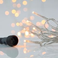 ΣΕΙΡΑ, 100 LED 3mm, 31V ΜΕΤΑΣΧΗΜΑΤΙΣΤΗ, 4 ΕΠΕΚΤΑΣΕΙΣ ΕΩΣ 3 ΣΕΤ, ΔΙΑΦΑΝΟ PVC ΚΑΛΩΔΙΟ, ΘΕΡΜΟ ΛΕΥΚΟ LED ΑΝΑ 5cm, ΠΡΟΕΚΤΑΣΗ ΠΑΡΟΧΗΣ 3m, ΙP44