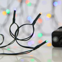 ΣΕΙΡΑ, 100 LED 3mm, 31V ΜΕΤΑΣΧΗΜΑΤΙΣΤΗ, 8 ΠΡΟΓΡΑΜΜΑΤΑ & ΜΝΗΜΗ, ΠΡΑΣΙΝΟ PVC ΚΑΛΩΔΙΟ, ΧΡΩΜΑΤΙΣΤΟ LED ΑΝΑ 5cm, ΠΡΟΕΚΤΑΣΗ ΠΑΡΟΧΗΣ 3m, ΙΡ44